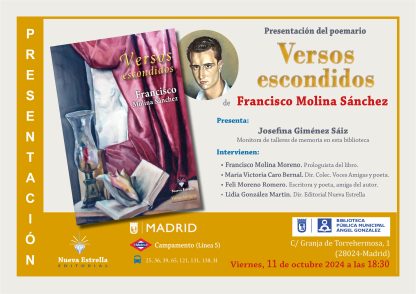 Francisco Molina presenta en Madrid el poemario Versos escondidos (2024)